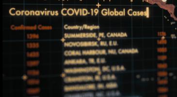 Concept illustration representing worldwide counts of coronavirus cases 