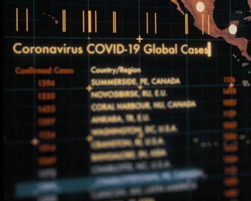 Concept images representing worldwide count of coronavirus cases 