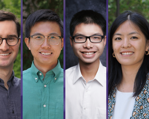 Photo collage of five students: Emerman, Keating, Li, Chen, and Zhang