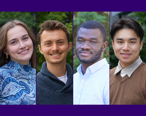 Photo compilation featuring four UW Biostatistics students