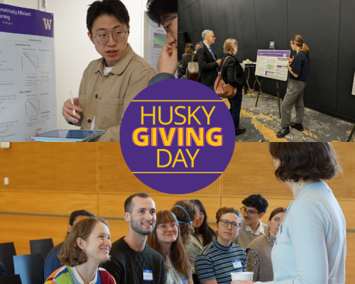 Husky Giving Day, collage of UW Biostatistics students presenting work