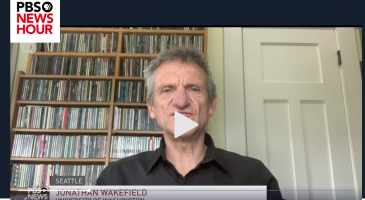 Screenshot of Jon Wakefield being interviewed on PBS News Hour