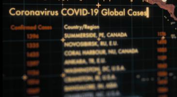 Concept illustration representing worldwide counts of coronavirus cases 
