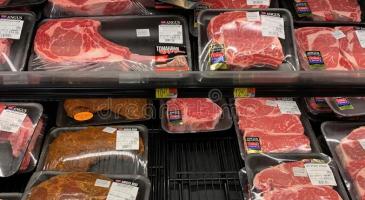 Grocery store meat section