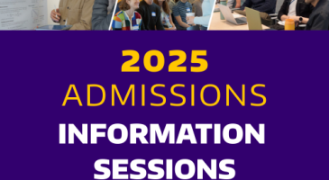 2025 Admissions Information Sessions with collage of students studying or presenting research