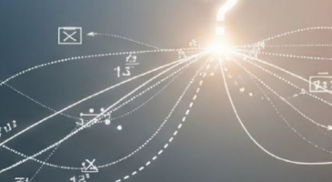 Illustration depicting causal inference with a question mark in the center with solid and dotted lines stretching out to point to data, figures, and drawing representing humans. 