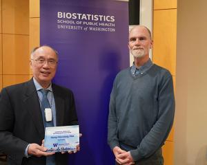 Kung-Yee Liang and Patrick Heagerty at the 2024 Norman E. Breslow Endowed Lecture, Seattle Washington