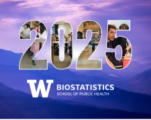 2025 UW Biostatistics against a background depicting purple and pink tinted mountain range