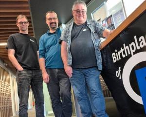 At the birthplace of R,Photo left to right of Associate Professor Paul Murrell, Associate Professor Simon Urbanek and Professor Thomas Lumley