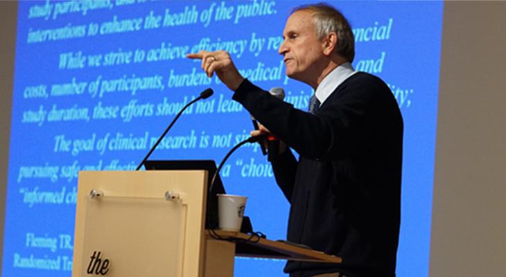 Thomas R. Fleming at a UW Biostatistics Colloquium in 2018